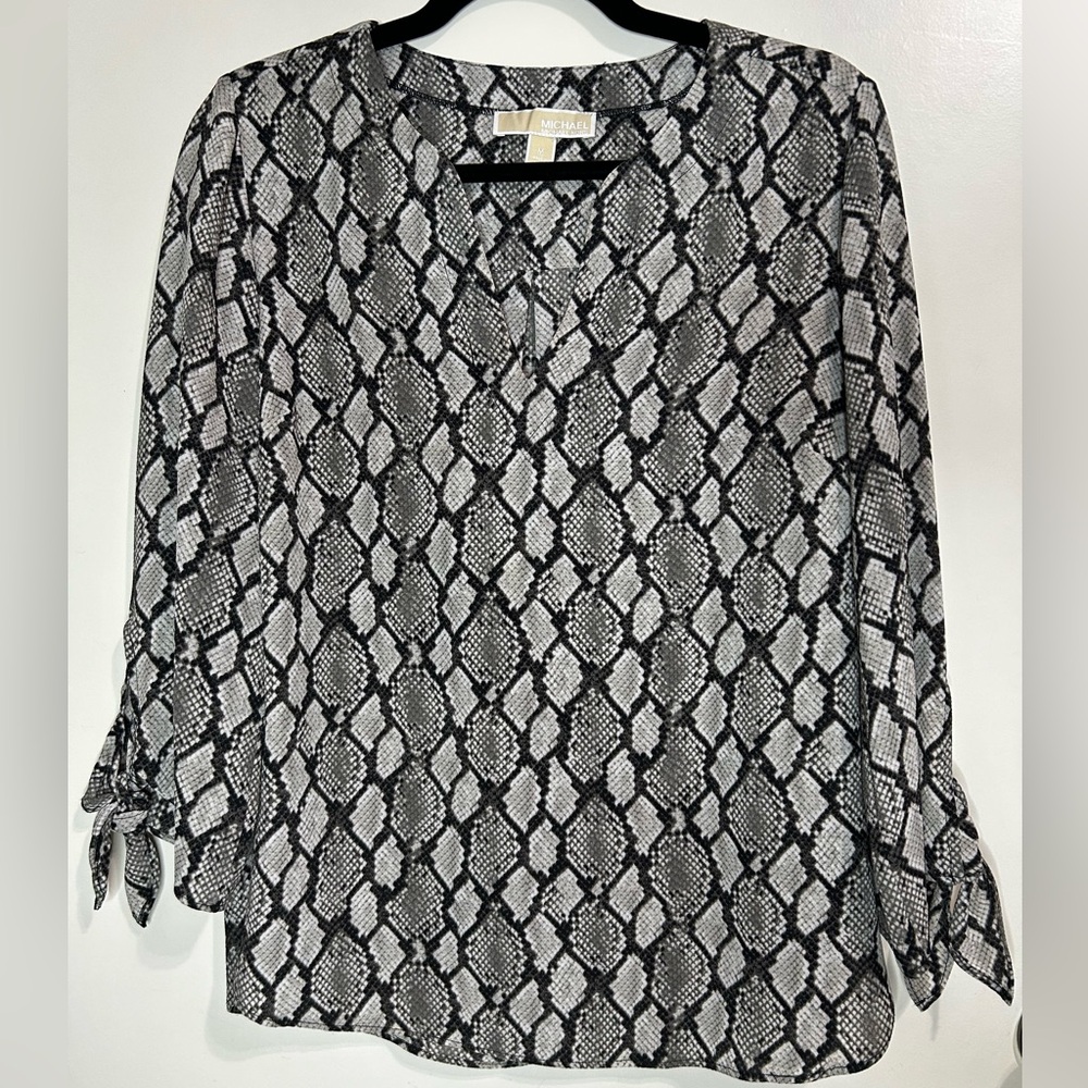 MICHAEL Michael Kors Monochrome Snake Print Blouse